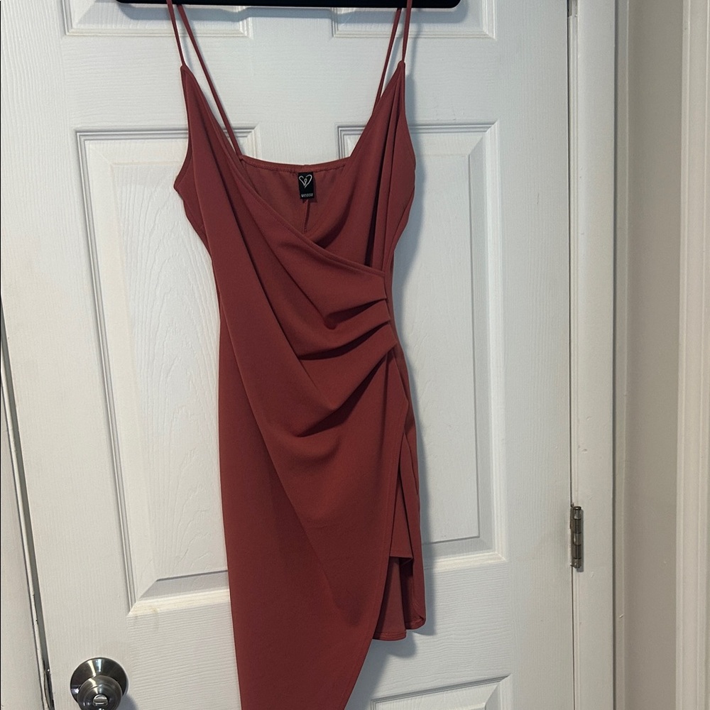 Windsor Asymmetrical Rust Dress